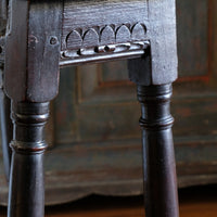 18th Century Oak Rectangular Chip Carved  Stool