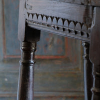 18th Century Oak Rectangular Chip Carved  Stool