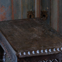 18th Century Oak Rectangular Chip Carved  Stool