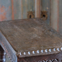 18th Century Oak Rectangular Chip Carved  Stool