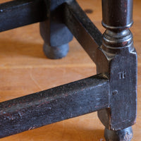 18th Century Oak Rectangular Chip Carved  Stool