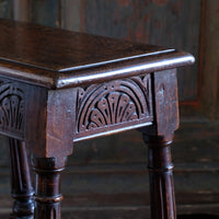 19th Century Oak Stool Sitting On Cup Feet