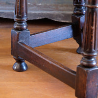 19th Century Oak Stool Sitting On Cup Feet