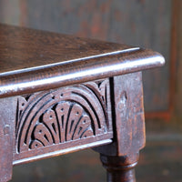 19th Century Oak Stool Sitting On Cup Feet