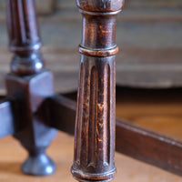 19th Century Oak Stool Sitting On Cup Feet