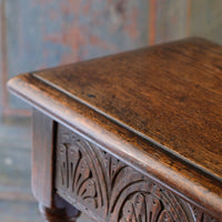 19th Century Oak Stool Sitting On Cup Feet