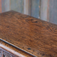 19th Century Oak Stool Sitting On Cup Feet