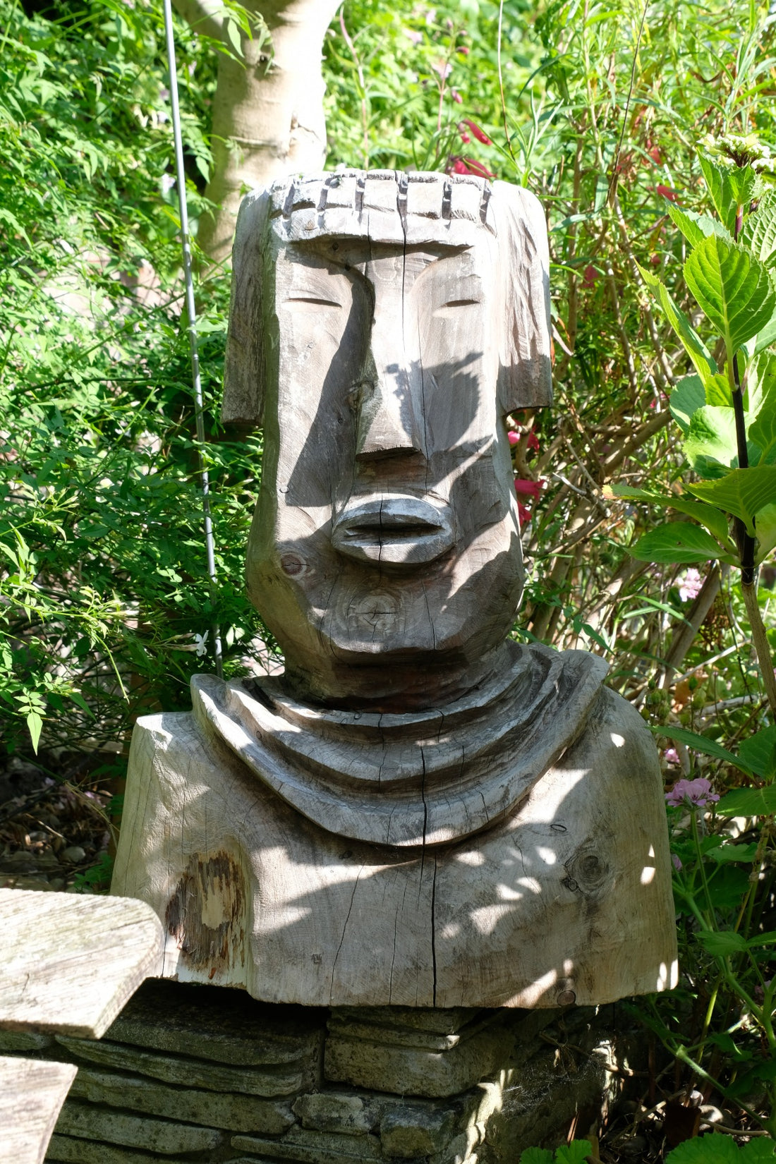Naïve Folk Art Bust Of A Man In Wood