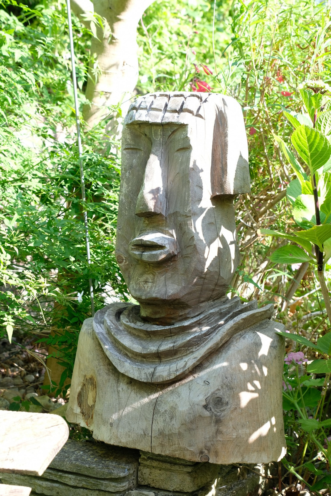 Naïve Folk Art Bust Of A Man In Wood