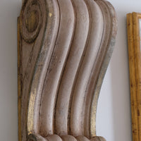 Architectural Pair Of Carved Giltwood Oak Corbels