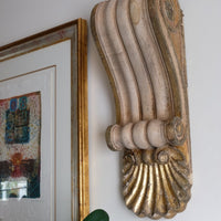 Architectural Pair Of Carved Giltwood Oak Corbels