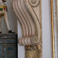 Architectural Pair Of Carved Giltwood Oak Corbels