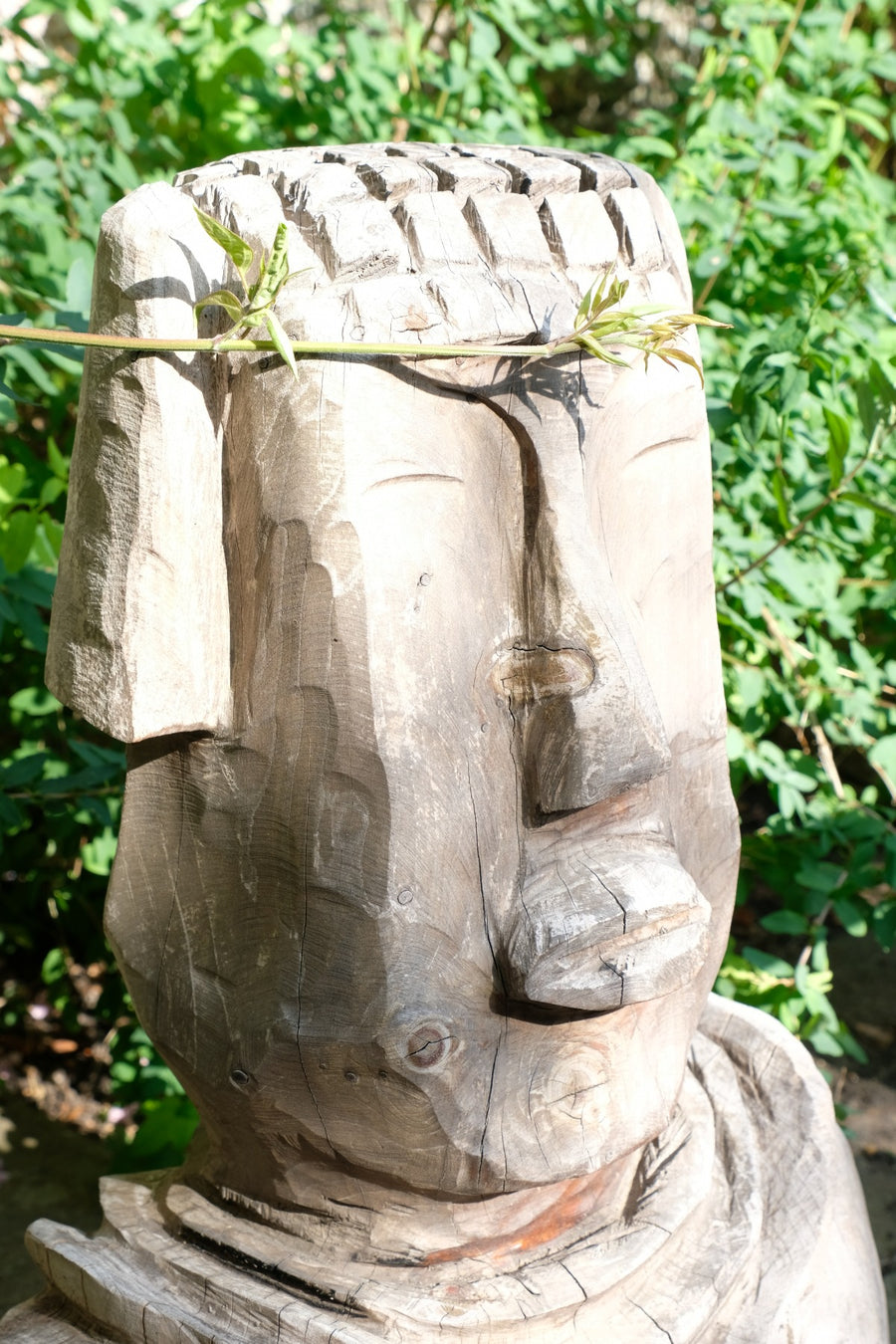 Naïve Folk Art Bust Of A Man In Wood