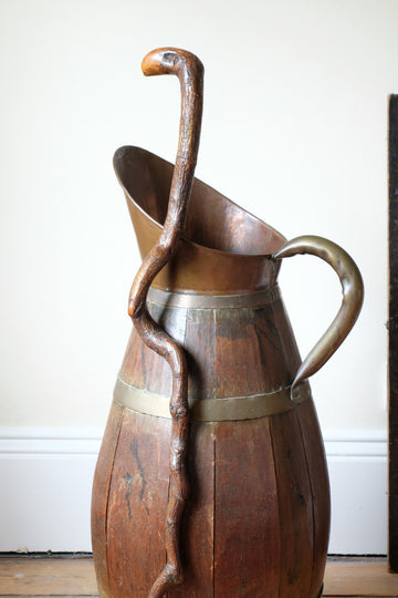 Vernacular Folk Art Twisted Walnut Walking Stick
