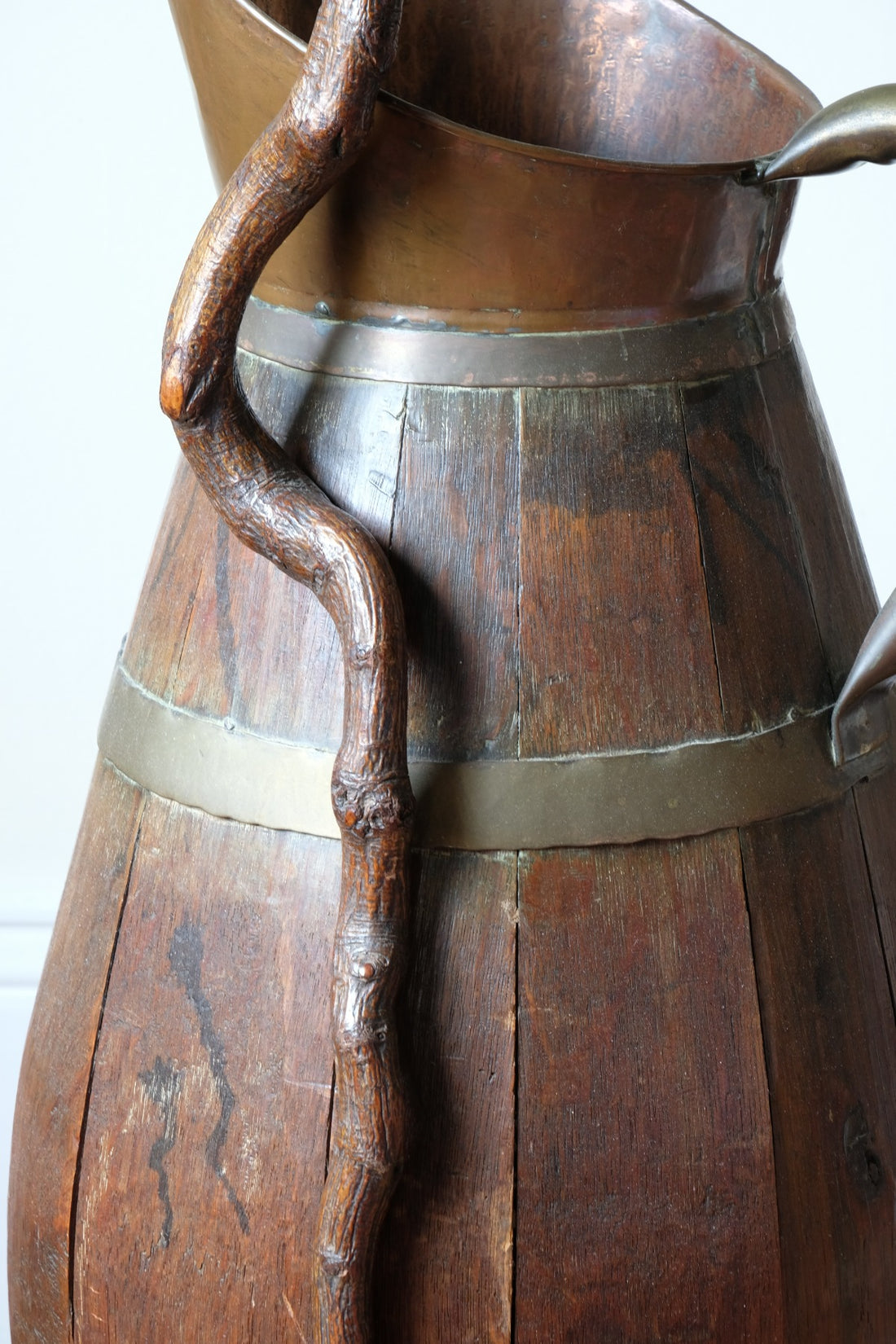 Vernacular Folk Art Twisted Walnut Walking Stick