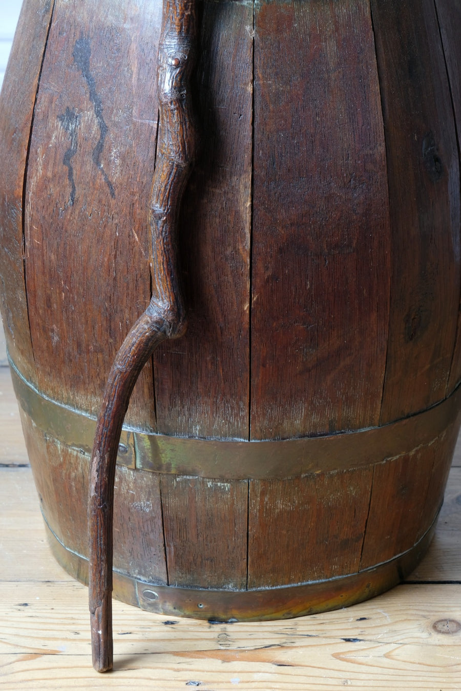 Vernacular Folk Art Twisted Walnut Walking Stick