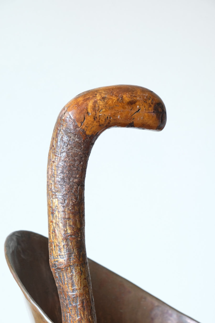 Vernacular Folk Art Twisted Walnut Walking Stick