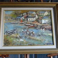 Life On The River Oil On Canvas By Ira Englefield