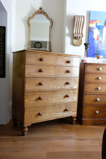 Antique Ash Chest Of Drawers Two Small Over Four Long Drawers Circa 1860