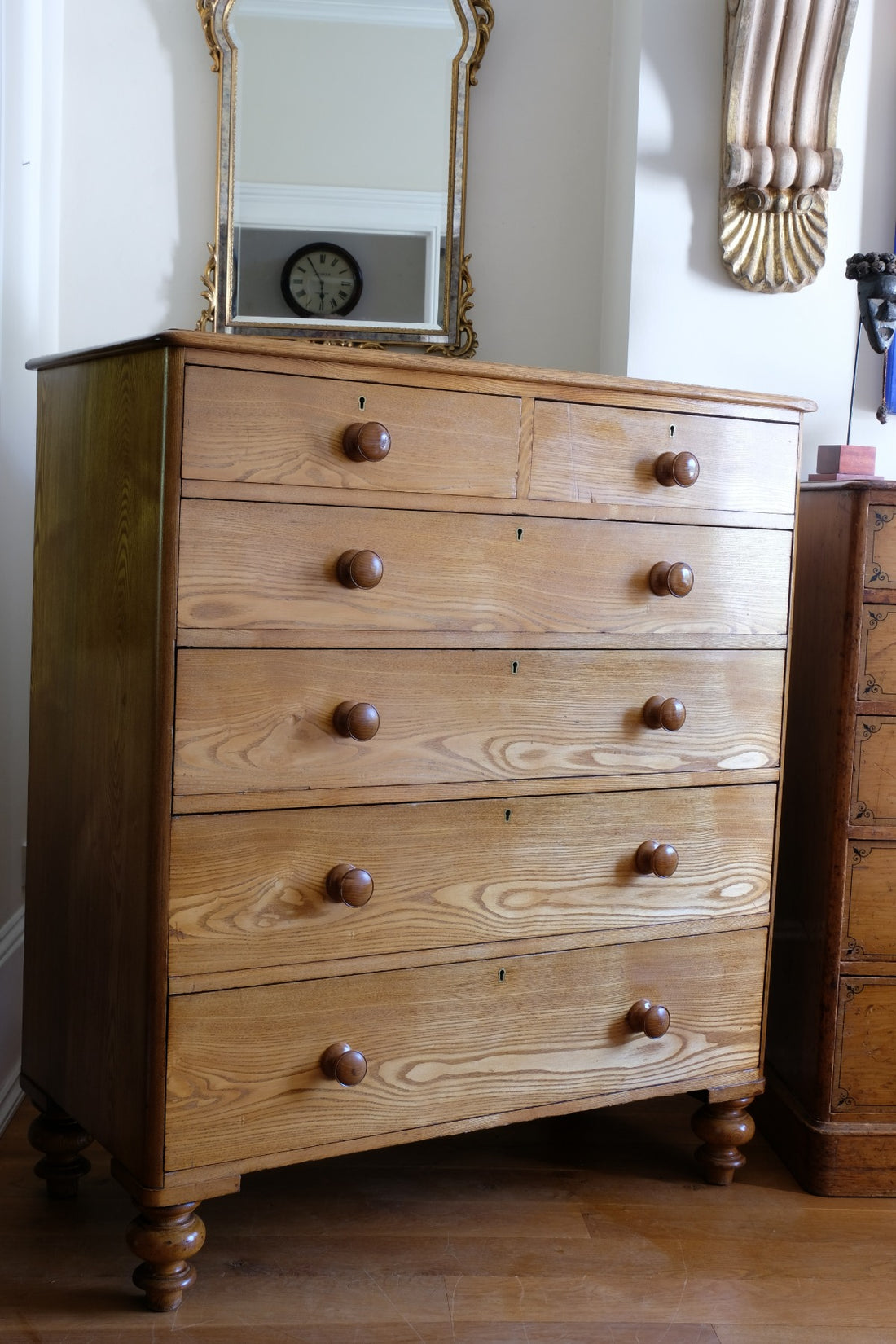 Antique Ash Chest Of Drawers Two Small Over Four Long Drawers Circa 1860