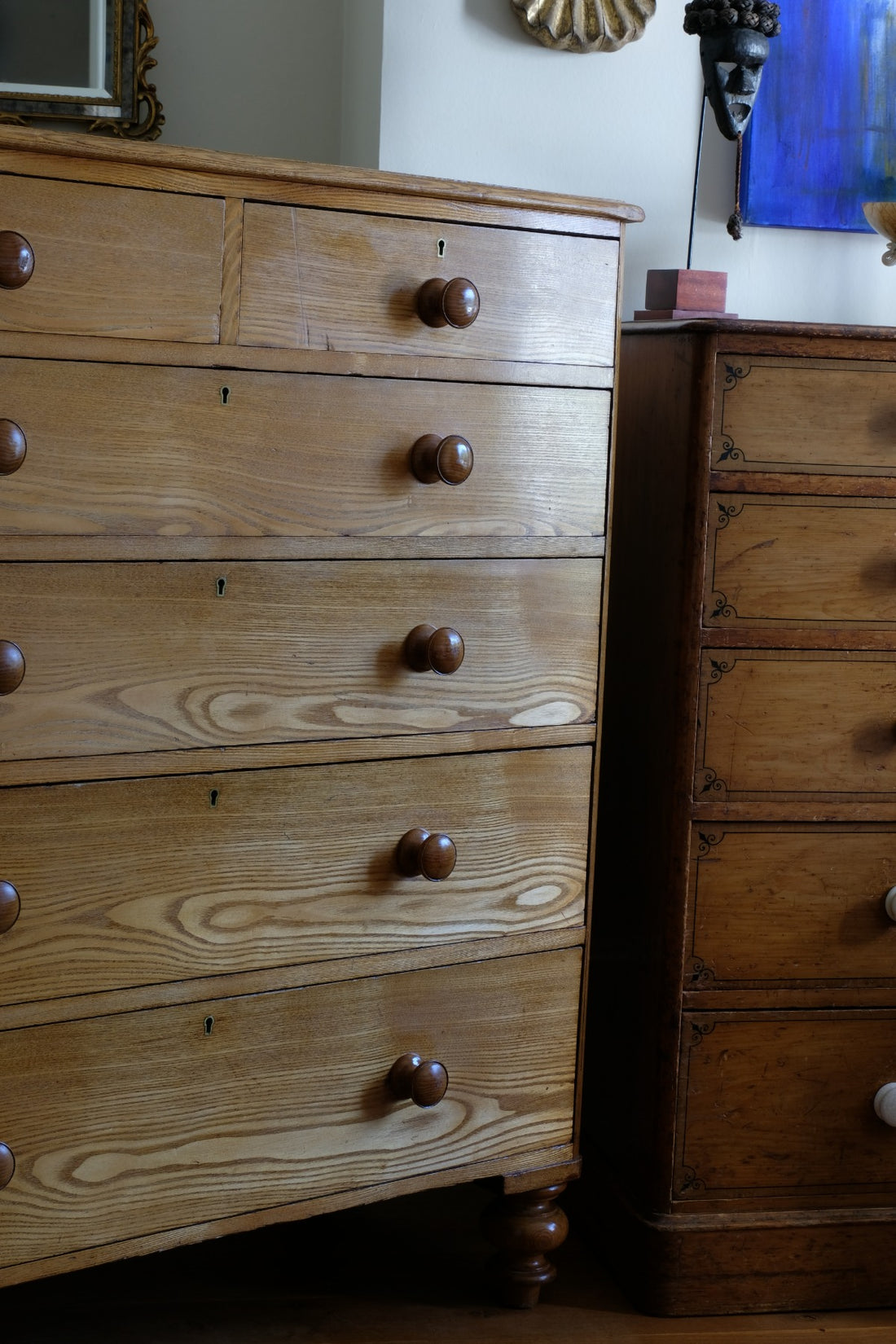 Antique Ash Chest Of Drawers Two Small Over Four Long Drawers Circa 1860