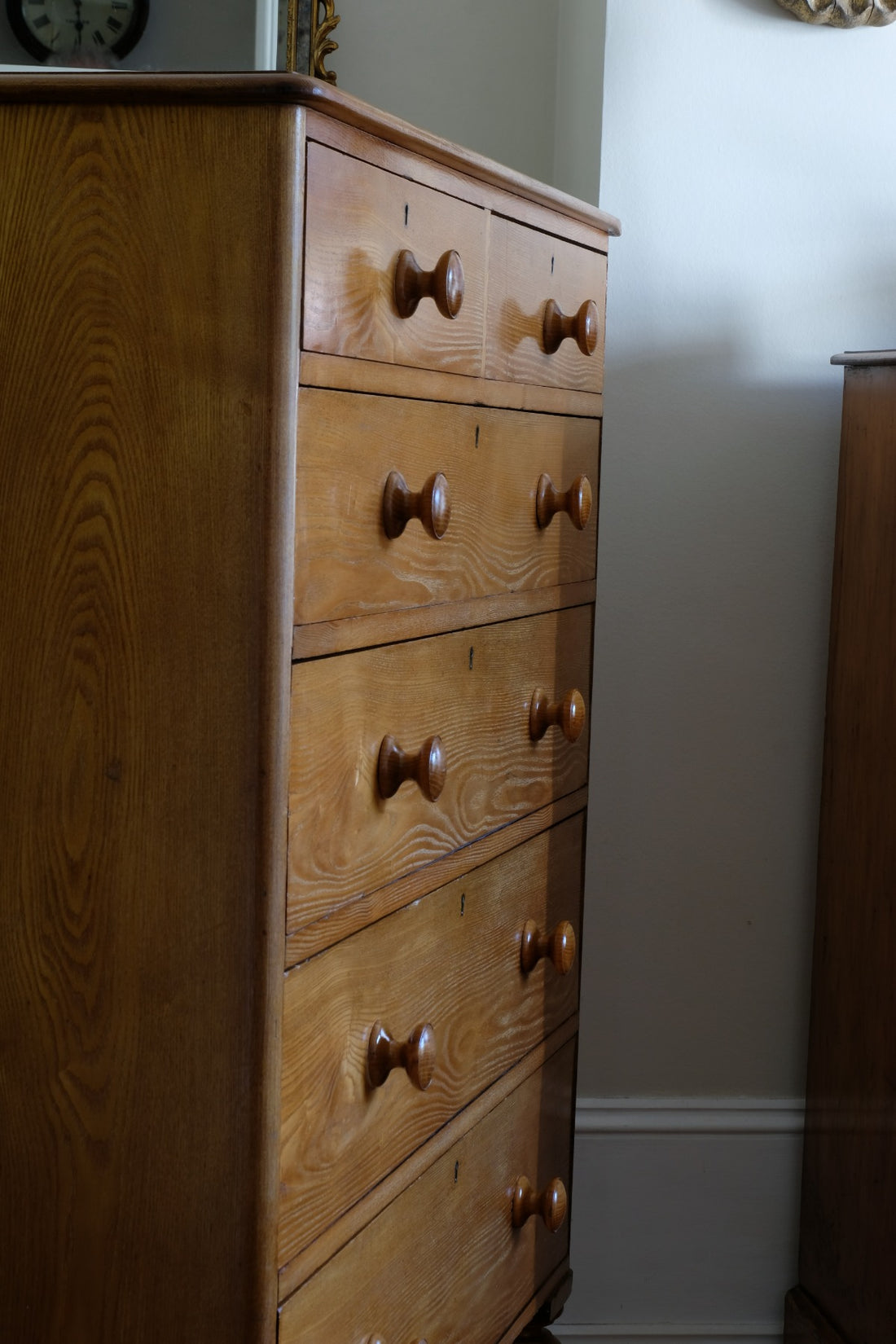 Antique Ash Chest Of Drawers Two Small Over Four Long Drawers Circa 1860