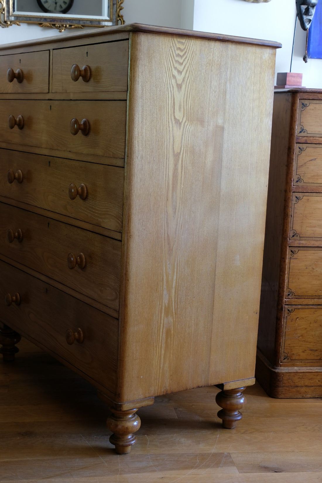 Antique Ash Chest Of Drawers Two Small Over Four Long Drawers Circa 1860