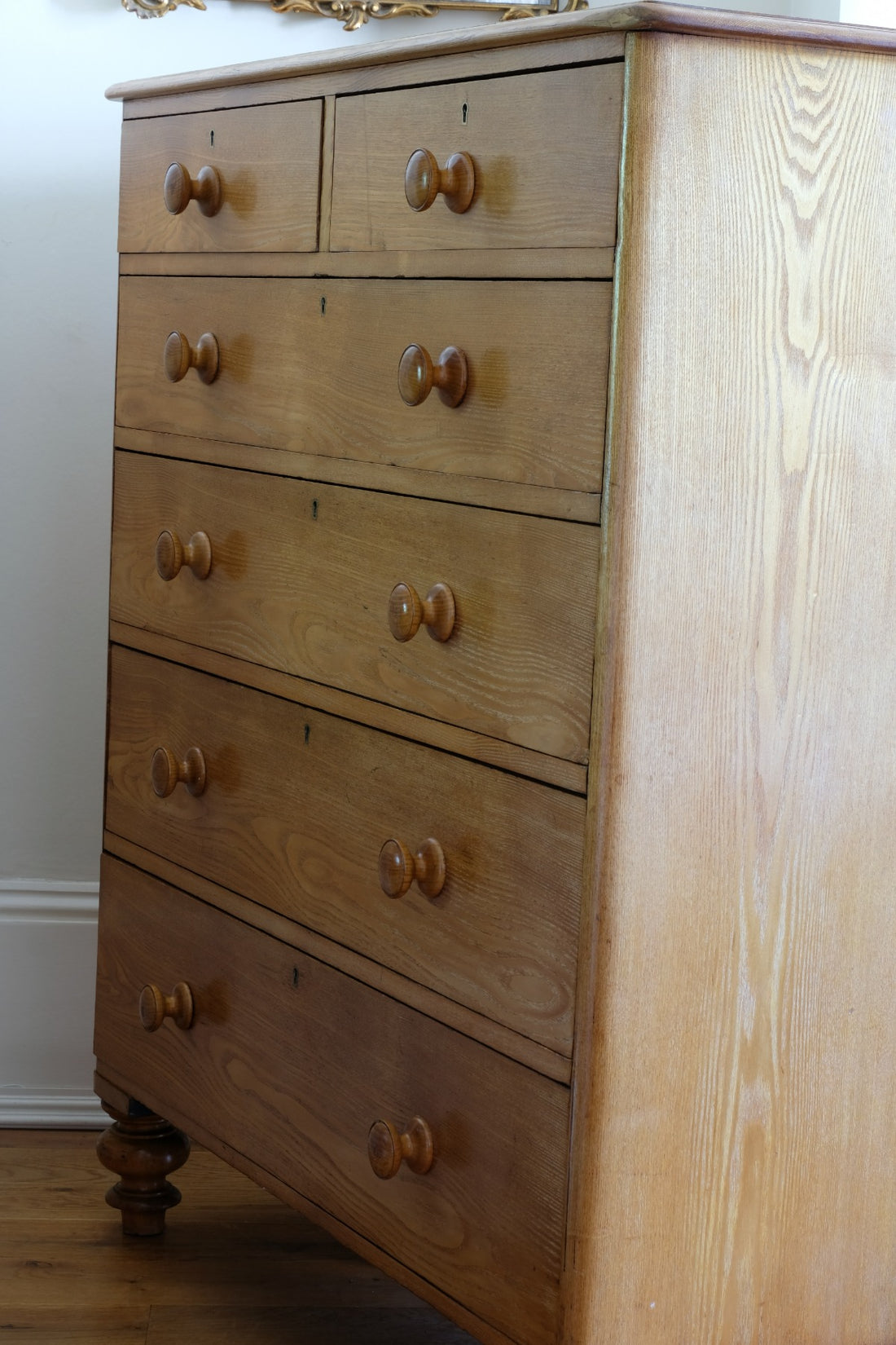 Antique Ash Chest Of Drawers Two Small Over Four Long Drawers Circa 1860