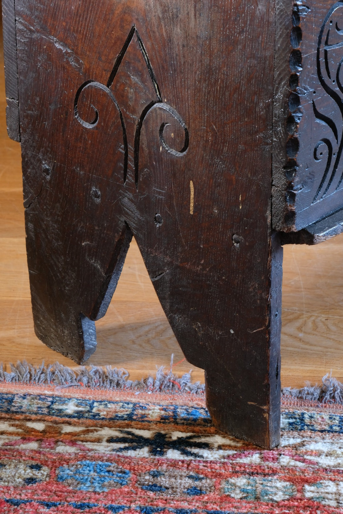Carved Oak Coffer from the Charles II Era (c.1640–1660), ‘E.H.’ Initials