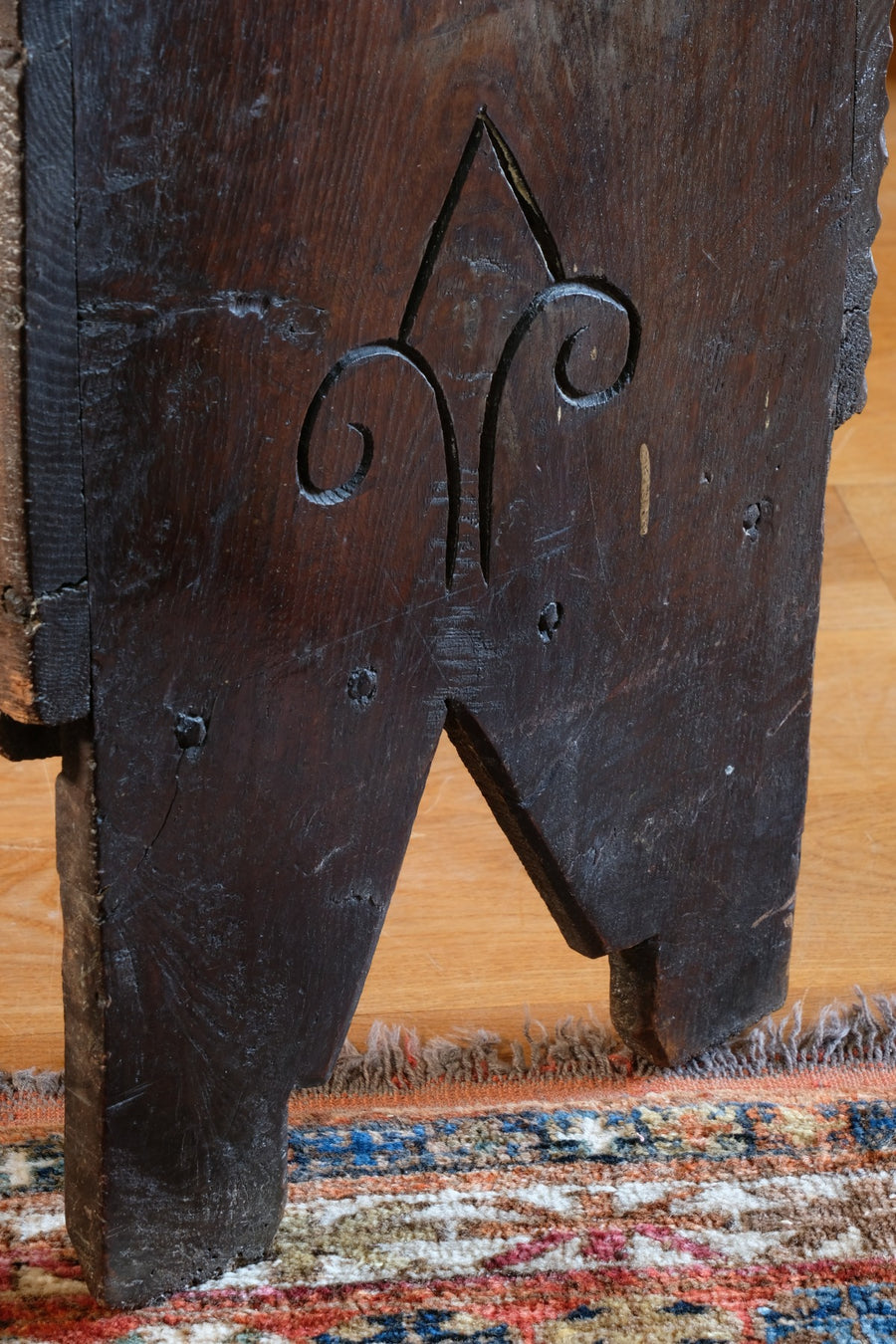Carved Oak Coffer from the Charles II Era (c.1640–1660), ‘E.H.’ Initials