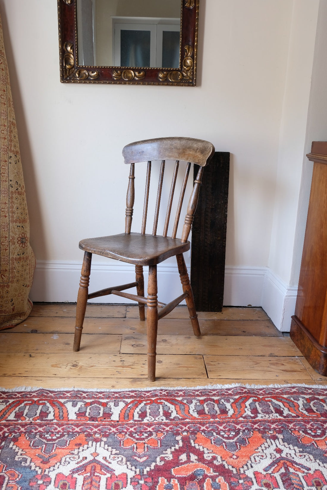Painted Ash and Elm Windsor Spindle Back Chair Circa 1890s