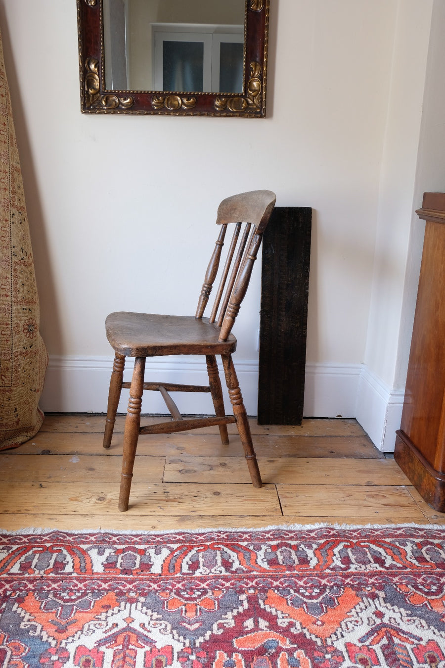 Painted Ash and Elm Windsor Spindle Back Chair Circa 1890s
