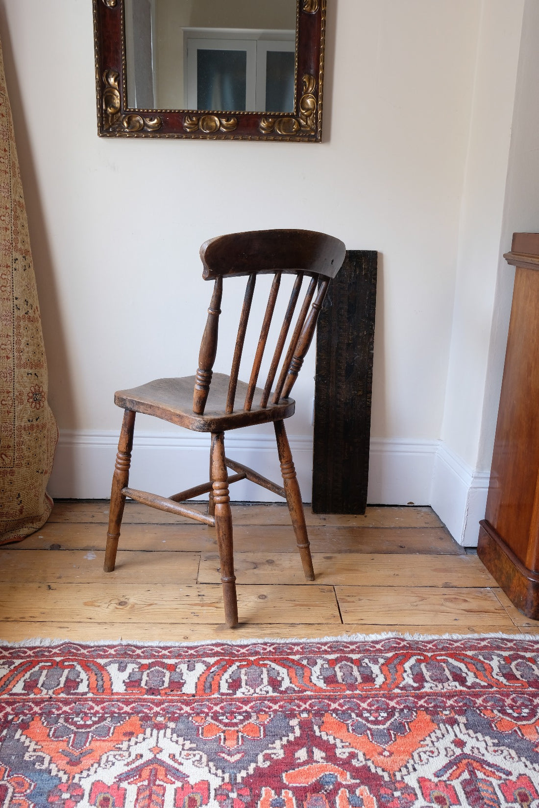 Painted Ash and Elm Windsor Spindle Back Chair Circa 1890s