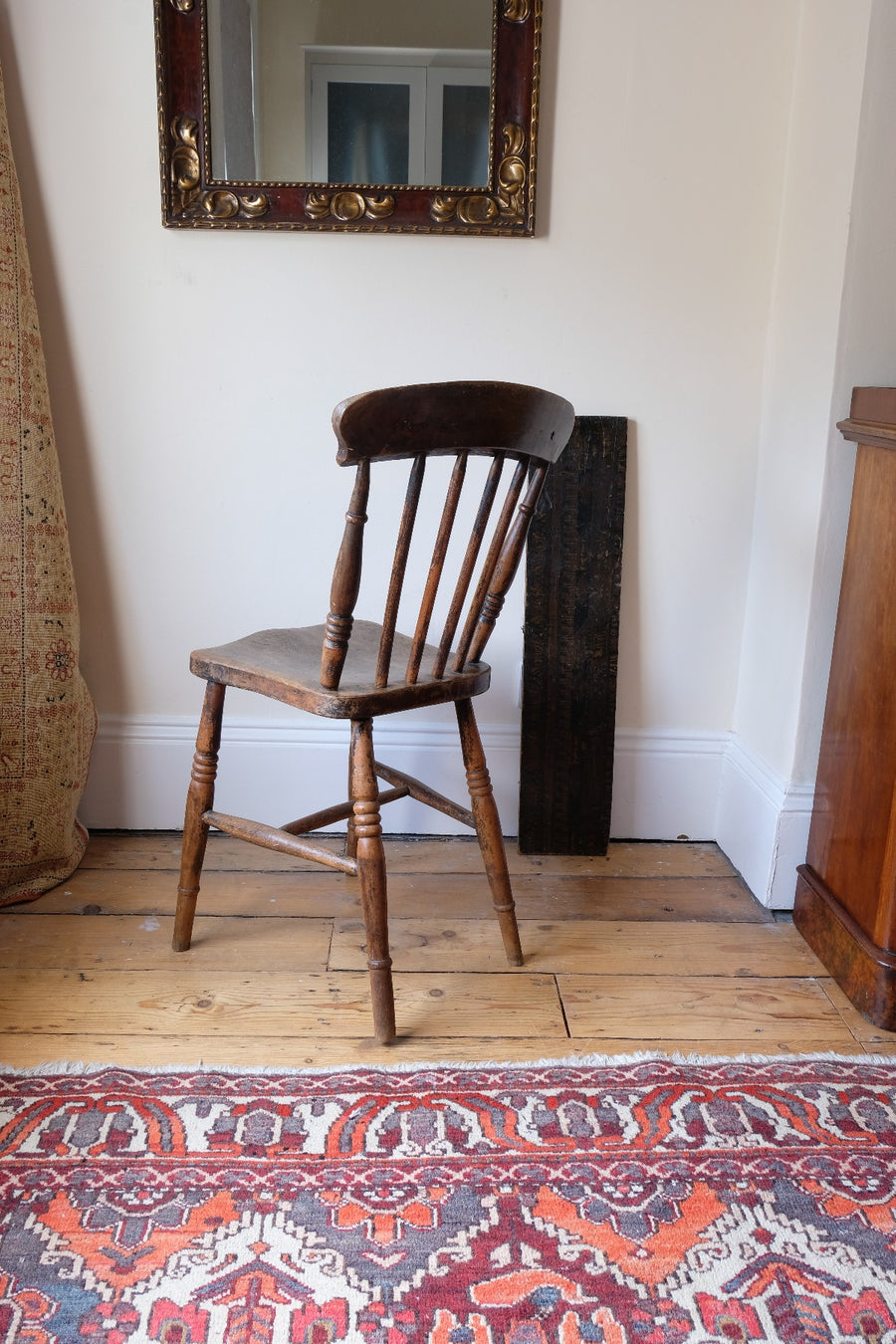 Painted Ash and Elm Windsor Spindle Back Chair Circa 1890s