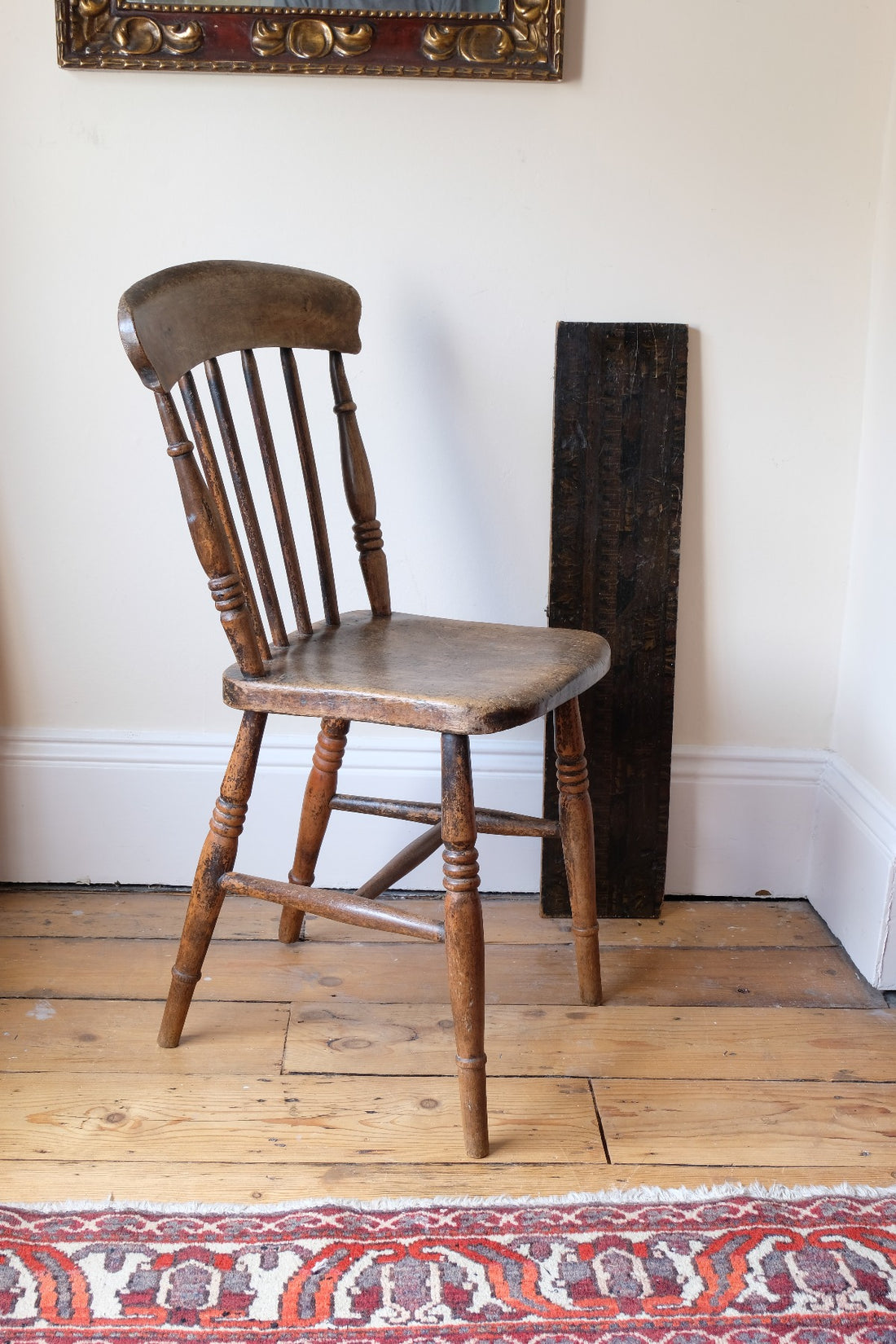 Painted Ash and Elm Windsor Spindle Back Chair Circa 1890s