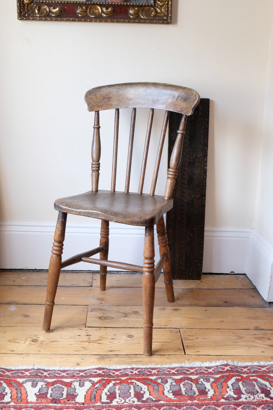 Painted Ash and Elm Windsor Spindle Back Chair Circa 1890s