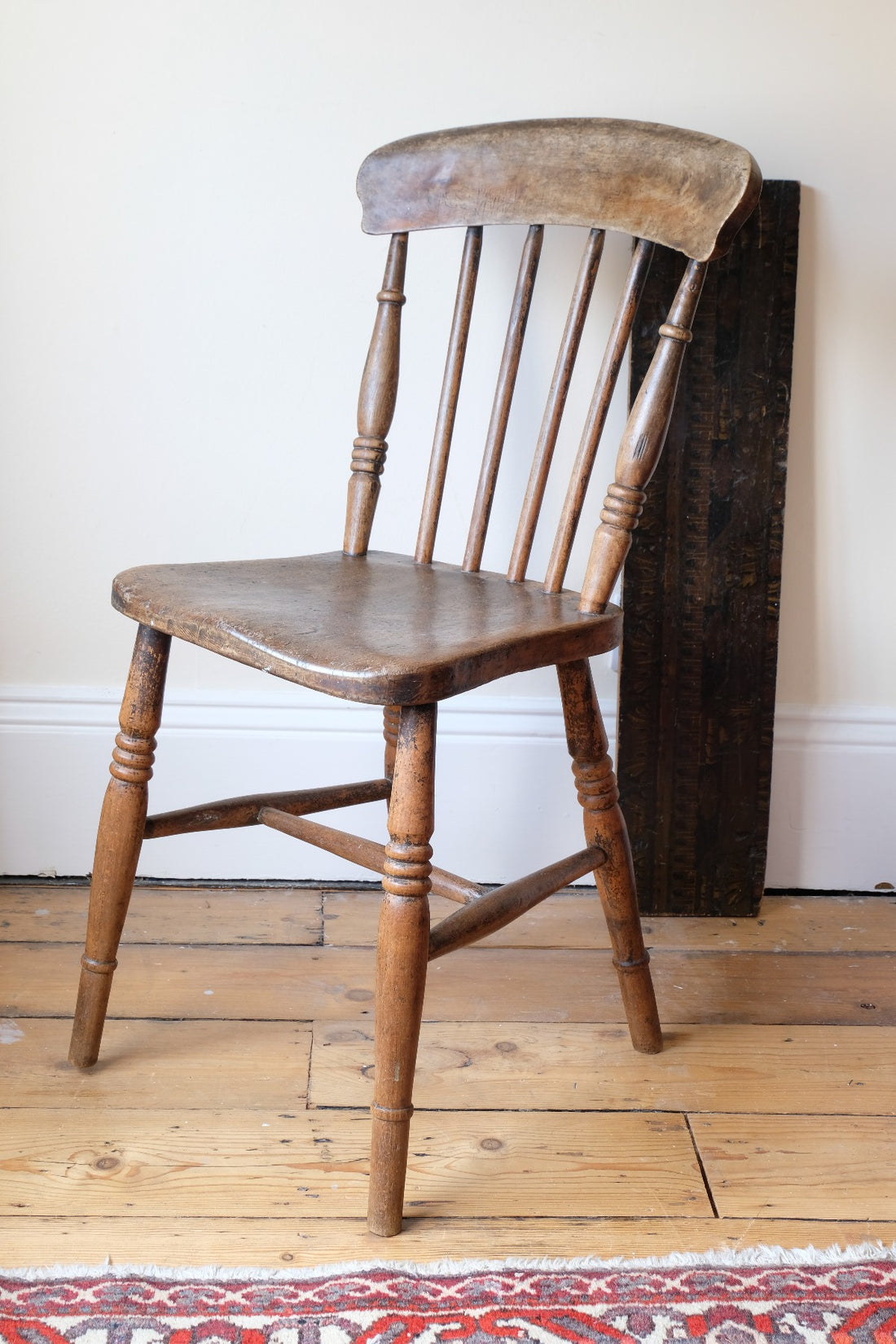 Painted Ash and Elm Windsor Spindle Back Chair Circa 1890s