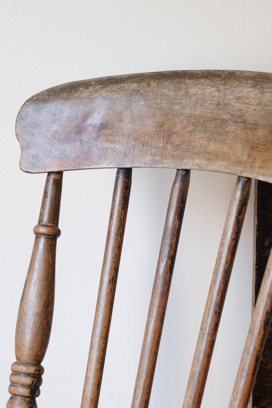 Painted Ash and Elm Windsor Spindle Back Chair Circa 1890s