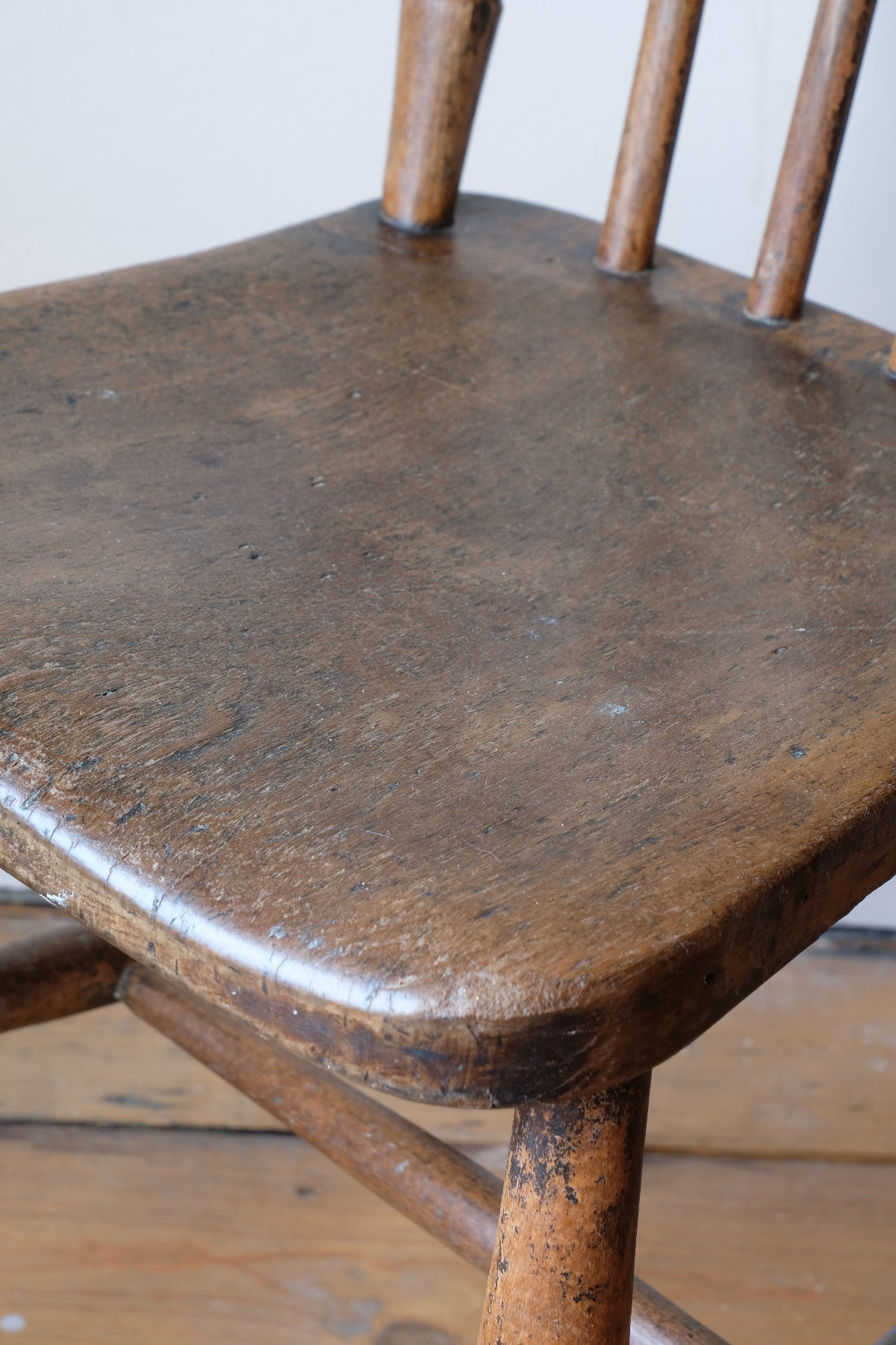 Painted Ash and Elm Windsor Spindle Back Chair Circa 1890s