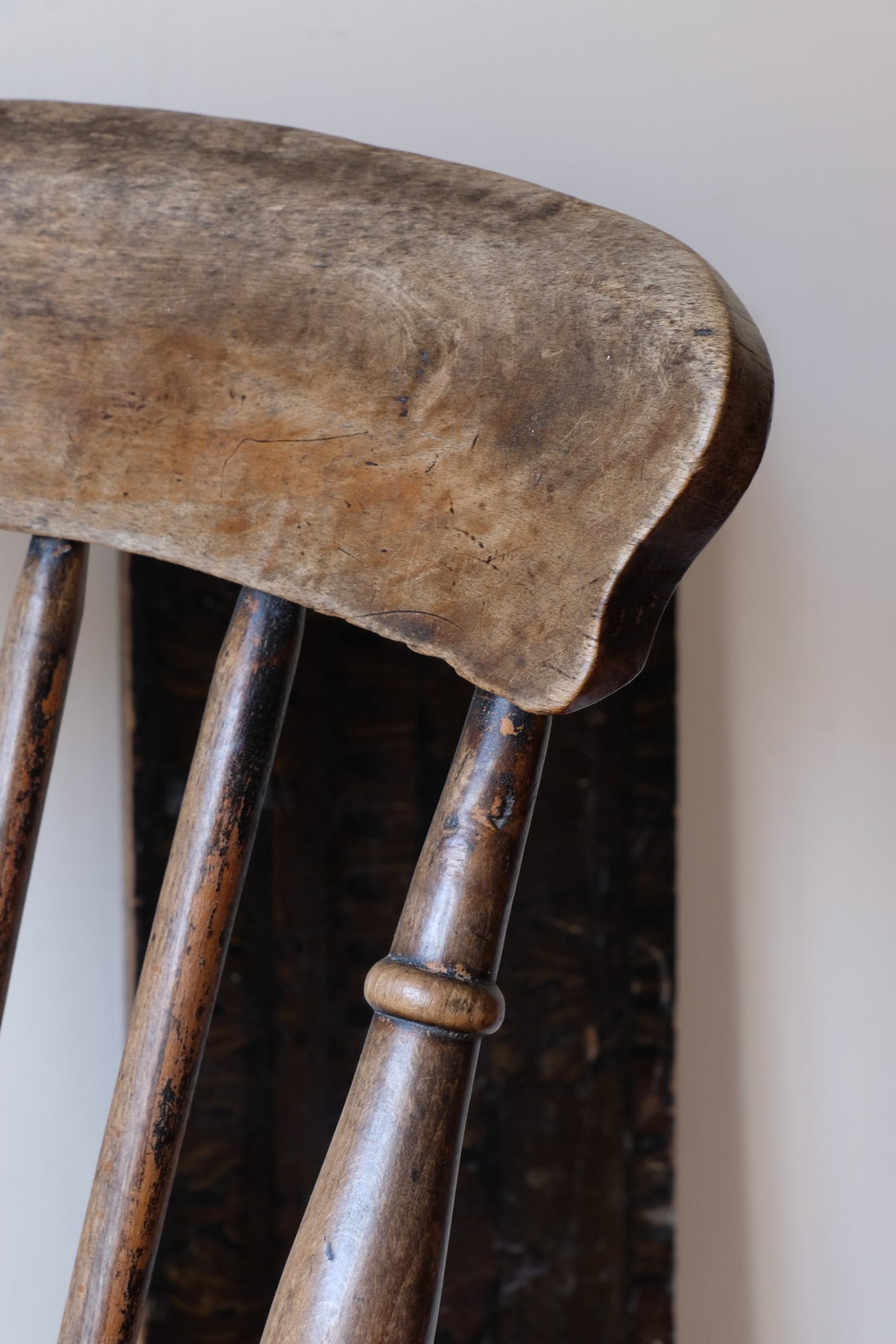 Painted Ash and Elm Windsor Spindle Back Chair Circa 1890s