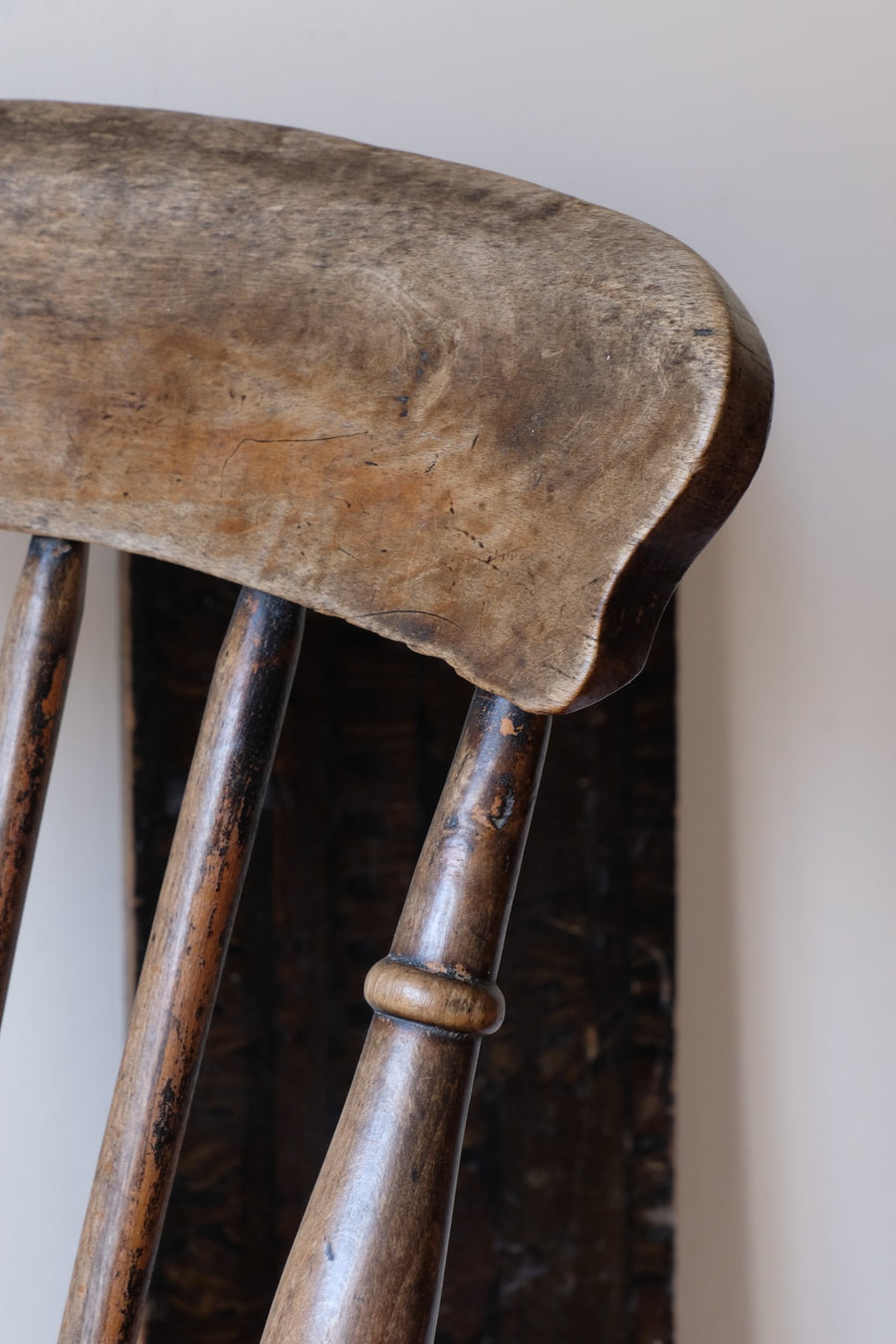 Painted Ash and Elm Windsor Spindle Back Chair Circa 1890s