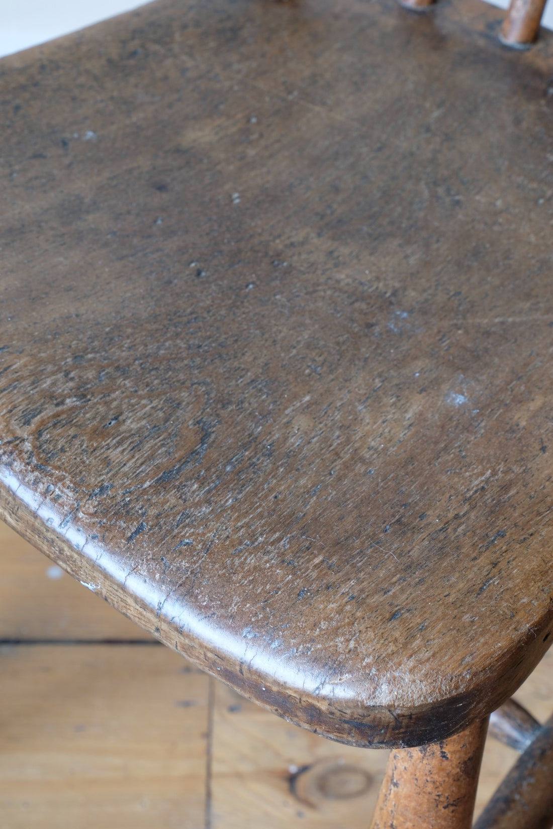 Painted Ash and Elm Windsor Spindle Back Chair Circa 1890s