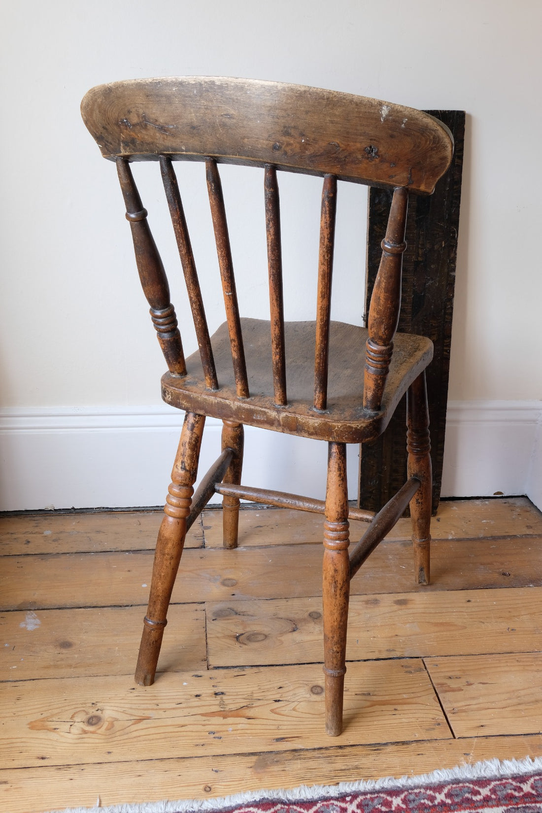 Painted Ash and Elm Windsor Spindle Back Chair Circa 1890s
