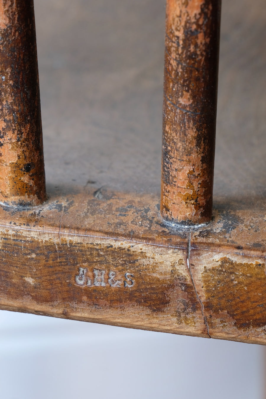Painted Ash and Elm Windsor Spindle Back Chair Circa 1890s