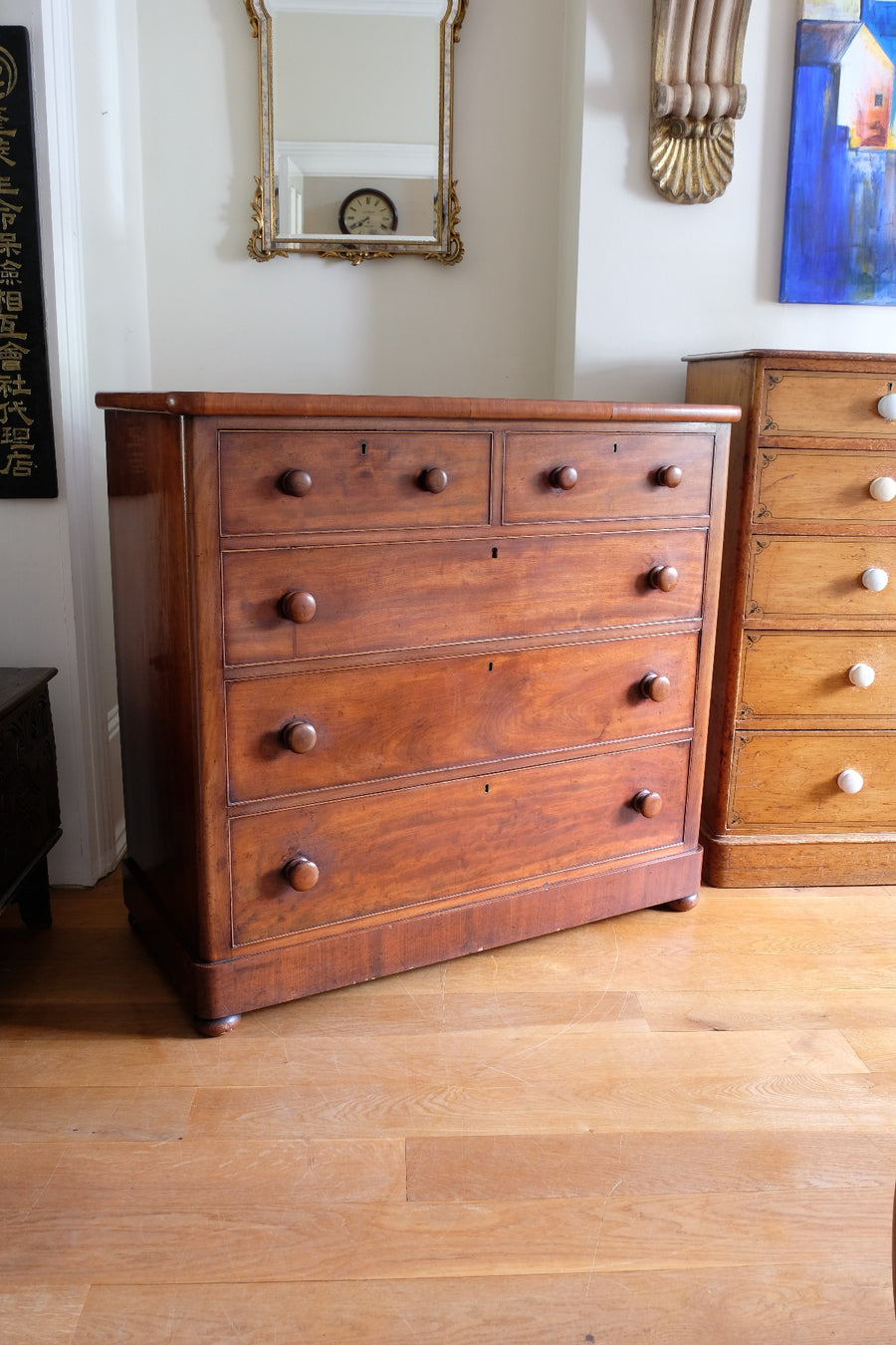 Victorian Mahogany Chest of Drawers – 2‑over‑3 Large Storage