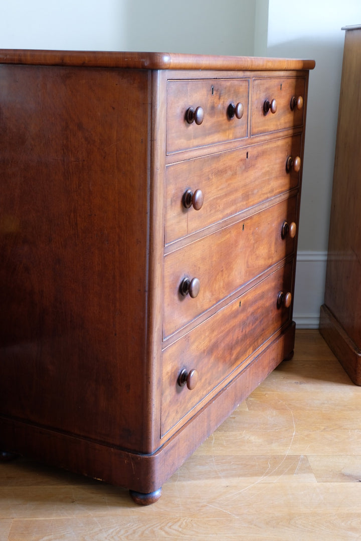 Victorian Mahogany Chest of Drawers – 2‑over‑3 Large Storage