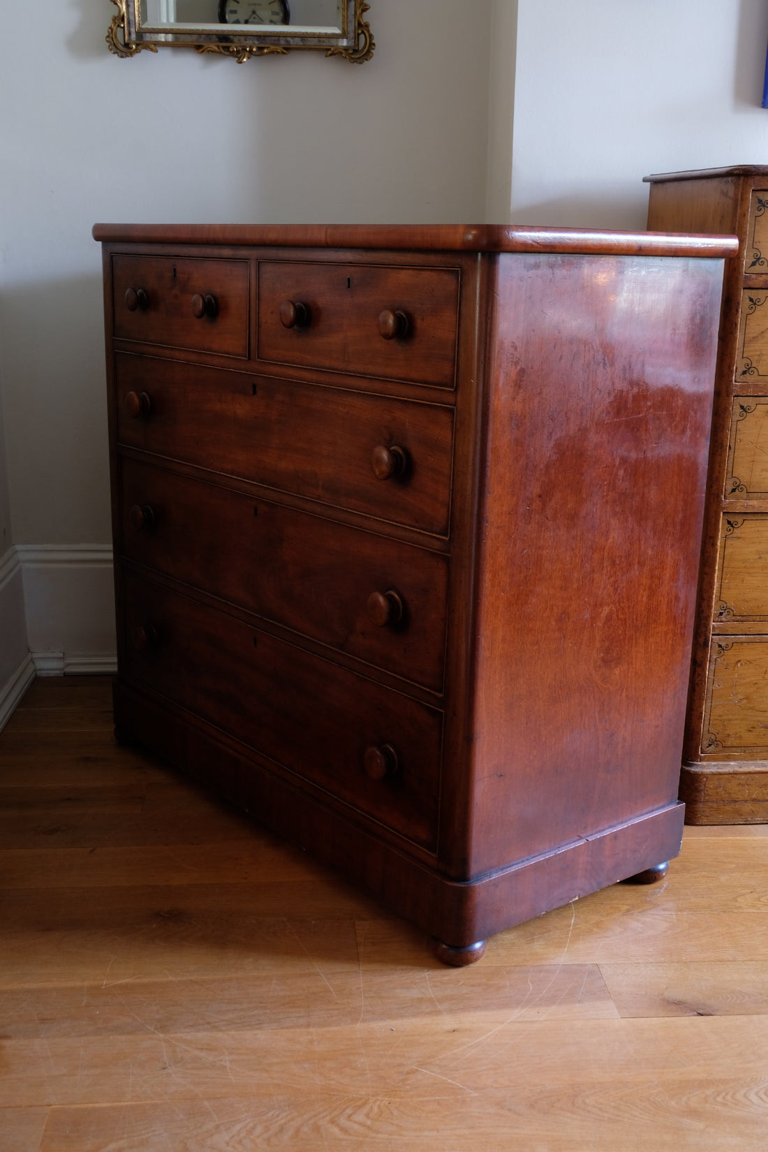 Victorian Mahogany Chest of Drawers – 2‑over‑3 Large Storage