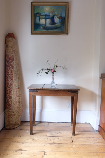 Naive 17th Century Welsh Oak Table with Iron Strapwork