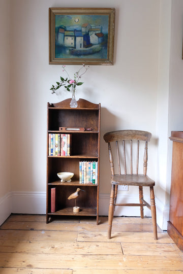 Waring and Gillow English Oak Gallery Top Bookcase Dated 1932