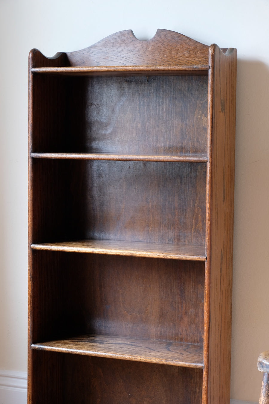 Waring and Gillow English Oak Gallery Top Bookcase Dated 1932